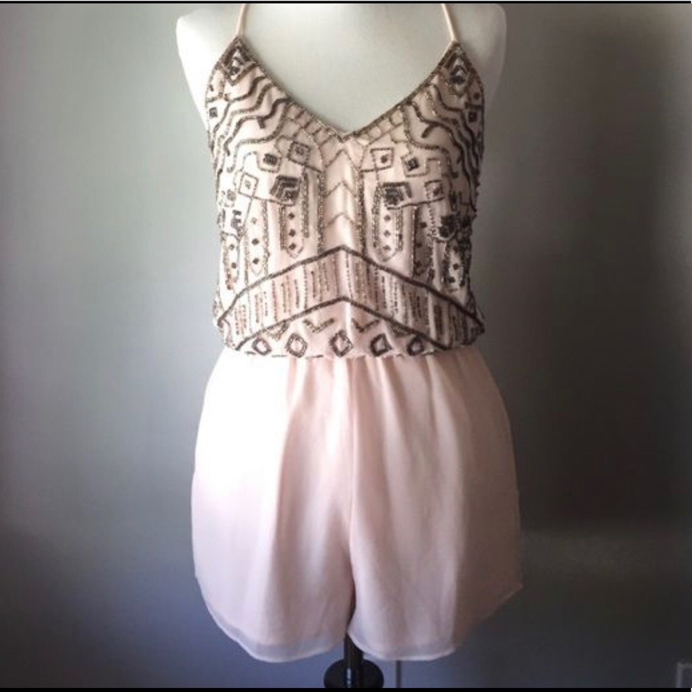 ZARA SOFT PINK BEADED ROMPER 💕 - Picture 4 of 5
